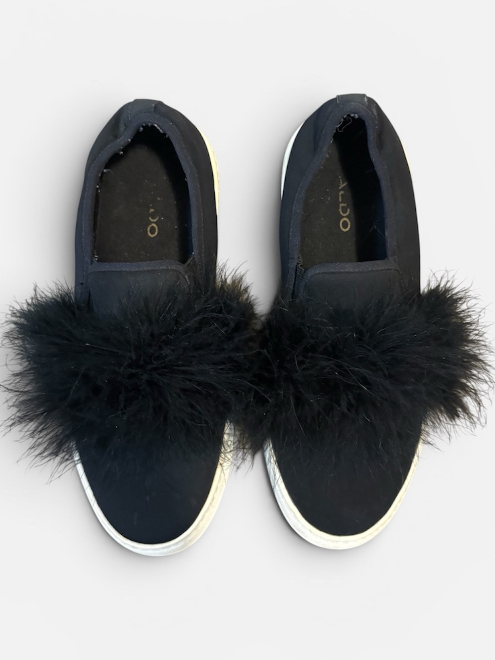 🌟5 for $25🌟 Aldo Black Faux-Fur Slip-On Platform Sneakers